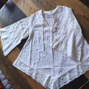 Teddi of California Cream Colored Peasant Blouse
